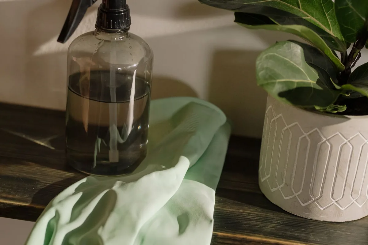 Biohazard cleanup technician in protective equipment, Clinton, UT